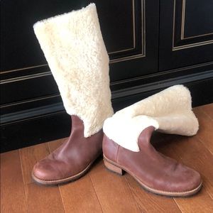 Ugg Leather and Sheepskin Riding Boot Size 7.5